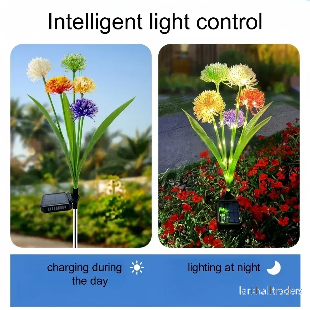 Solcellsdriven trädgårdslampa med maskrosdesign - Bild 3