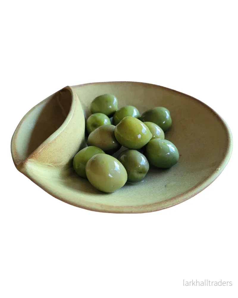 Handmade olivskål - gul/grön