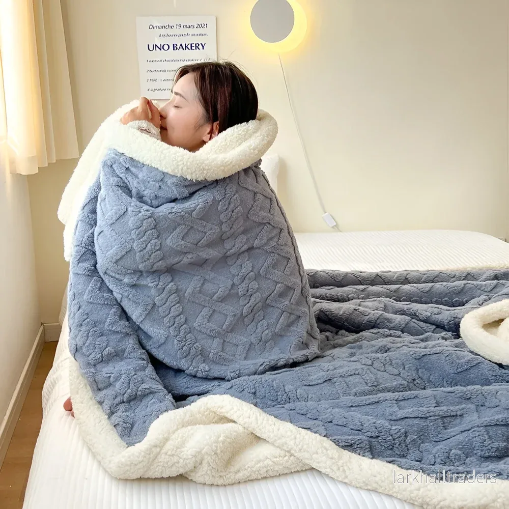 WoolHaven Pläd – Dubbelsidig Ullimitat & Plüschfleece - Bild 2