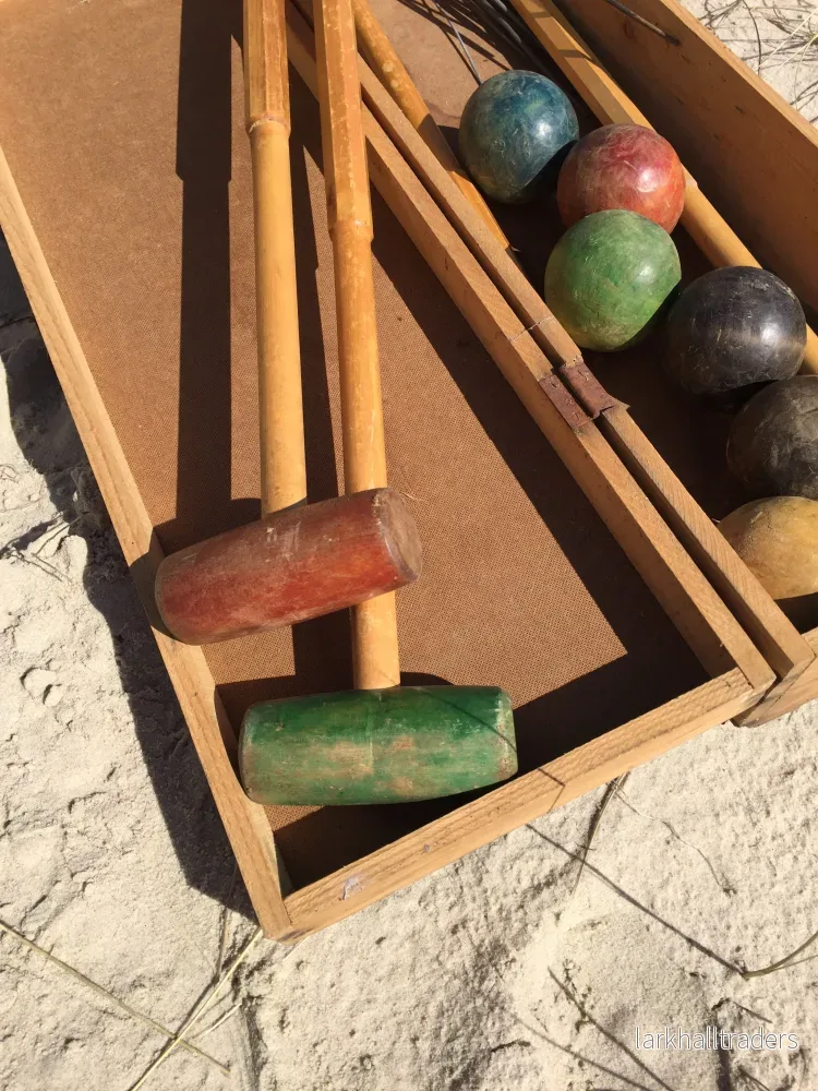 Krocketspel i trälåda - Bild 2
