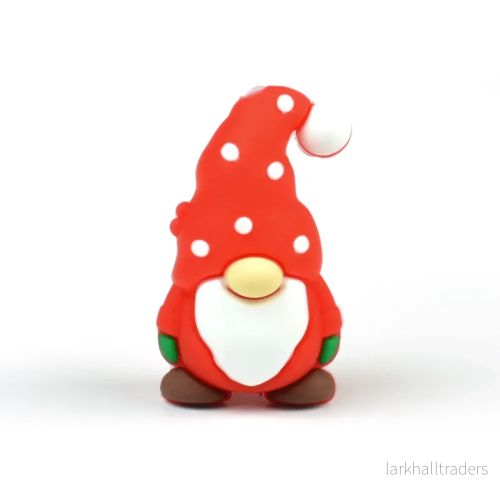 Motivpärla i silikon, 3D jultomte Motivpärla i silikon, 3D jultomte
