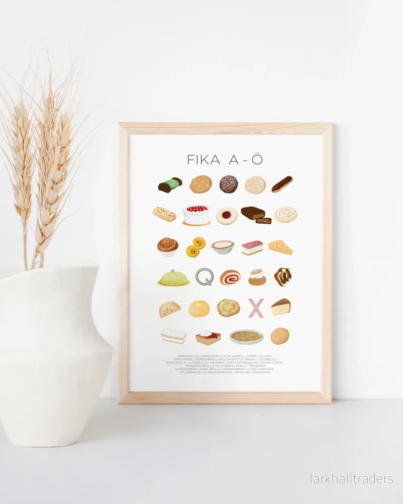 Fika A-Ö Swedish Alphabet Poster - Bild 3