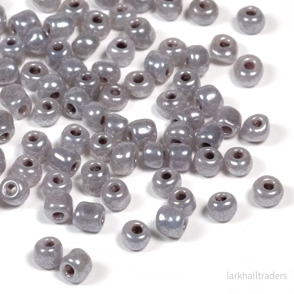 Seed Beads, 4mm, ceylon grå, 30g Seed Beads, 4mm, ceylon grå, 30g