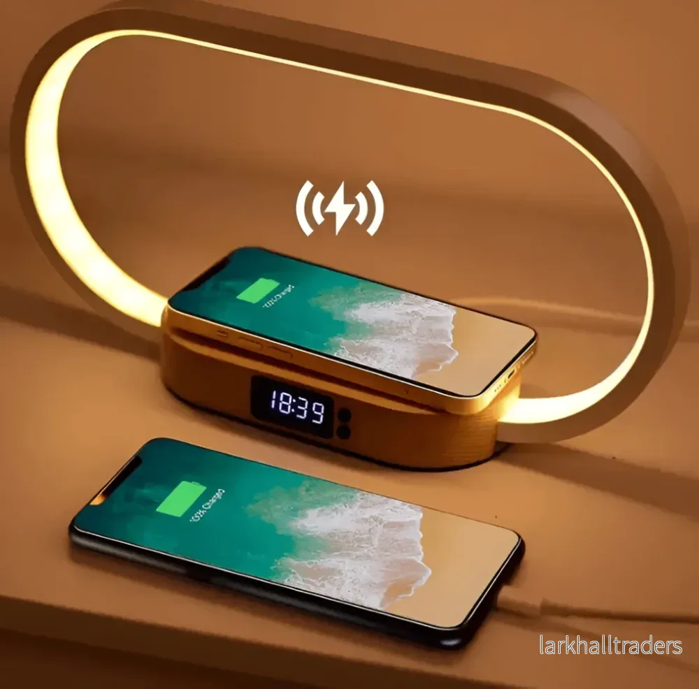 SmartiOne – Multifunktionell Nattlampa med Trådlös Laddare och Digital Klocka - Bild 2