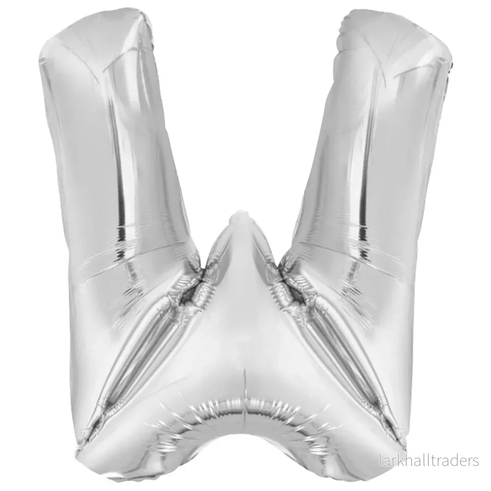 Folieballong, bokstav silver W 86 cm