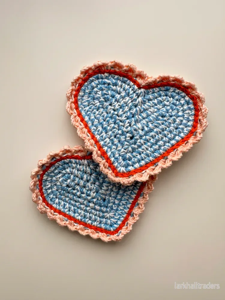 Crochet Hjärta Koppunderlägg