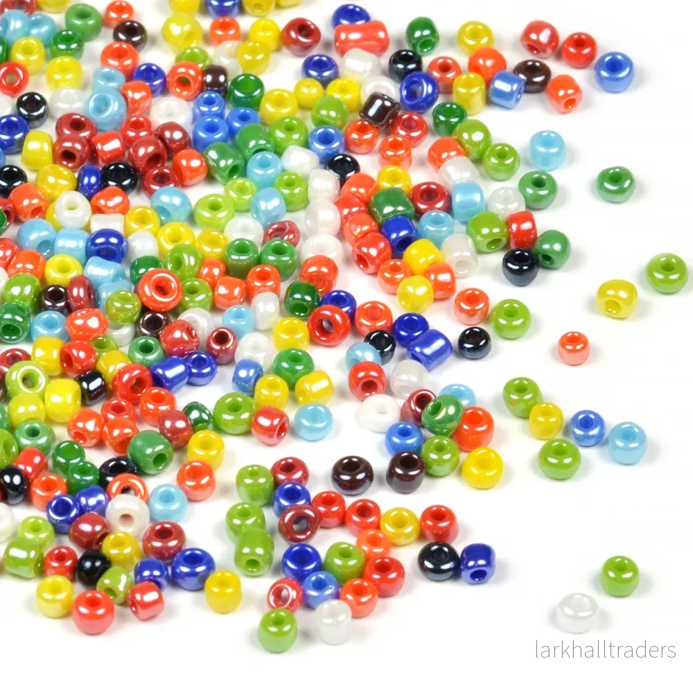Seed Beads, 2mm, lustered mix, 30g Seed Beads, 2mm, lustered mix, 30g