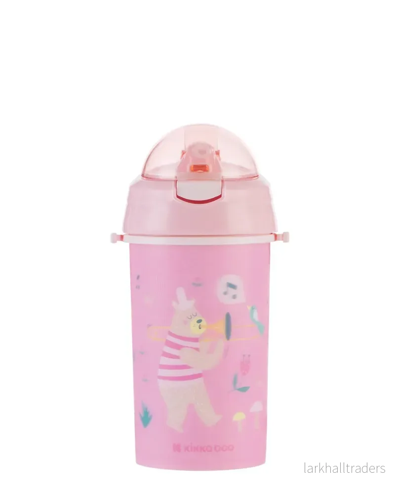PP-mugg med silikonsugrör och rem 450 ml Music Fest: Rosa - Bild 3