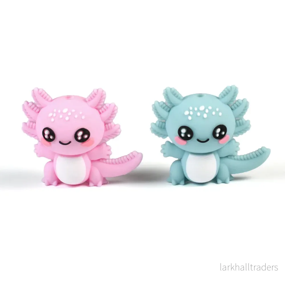 Motivpärla i silikon, 3D axolotl Motivpärla i silikon, 3D axolotl