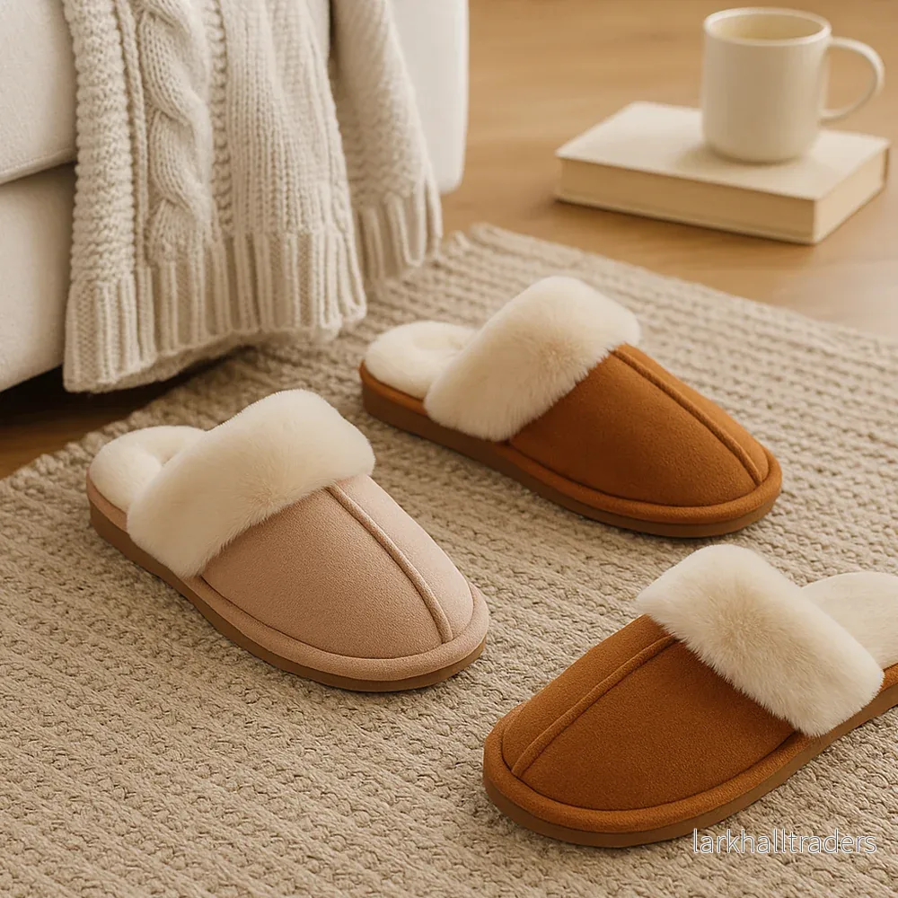 Tofflor – varma och mjuka (brun & beige)