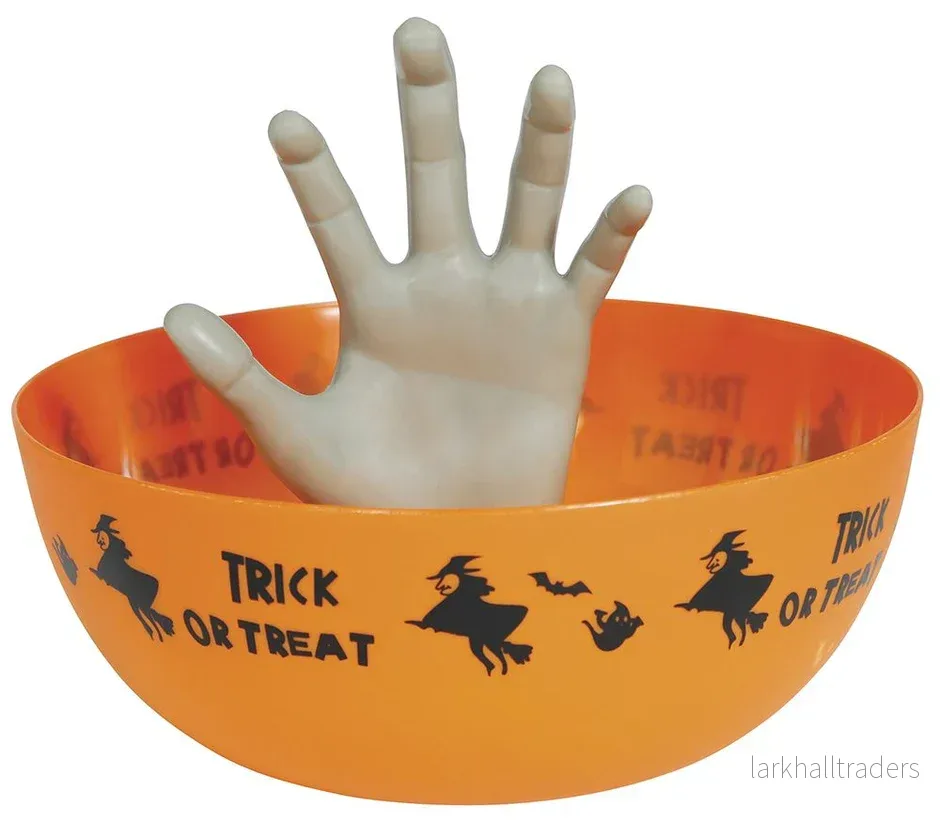 Godisskål med hand, trick or treat orange 25 cm - Bild 2