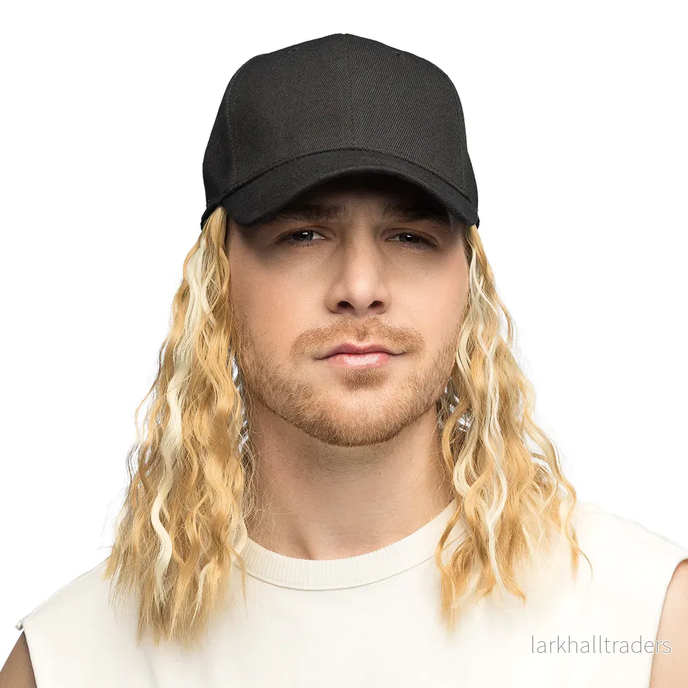 Keps med hår, svart Keps med hår, svart