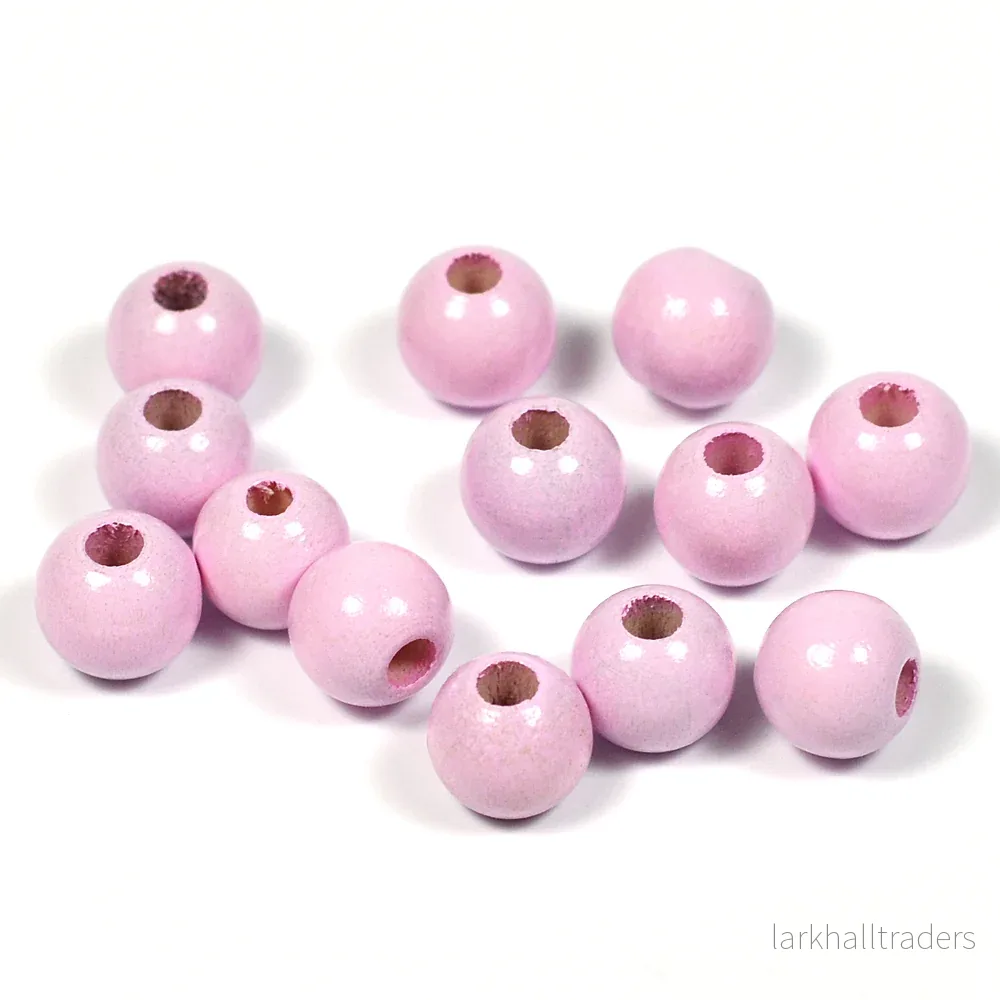 Träpärlor, 8mm, ljusrosa, 60st Träpärlor, 8mm, ljusrosa, 60st