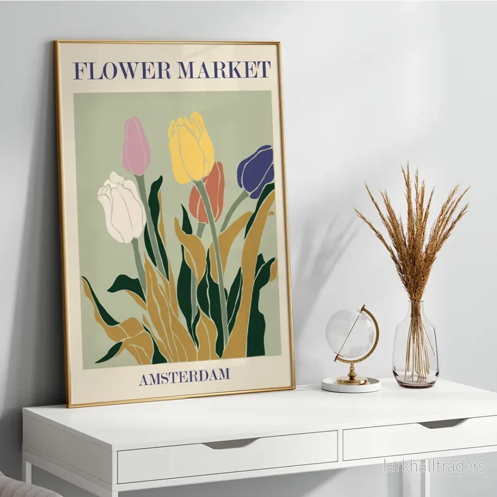 Blommarknad Amsterdam Poster