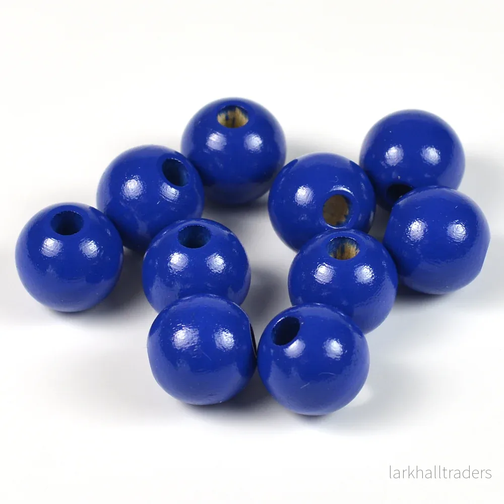 Träpärlor, 12mm, mörkblå, 35st Träpärlor, 12mm, mörkblå, 35st