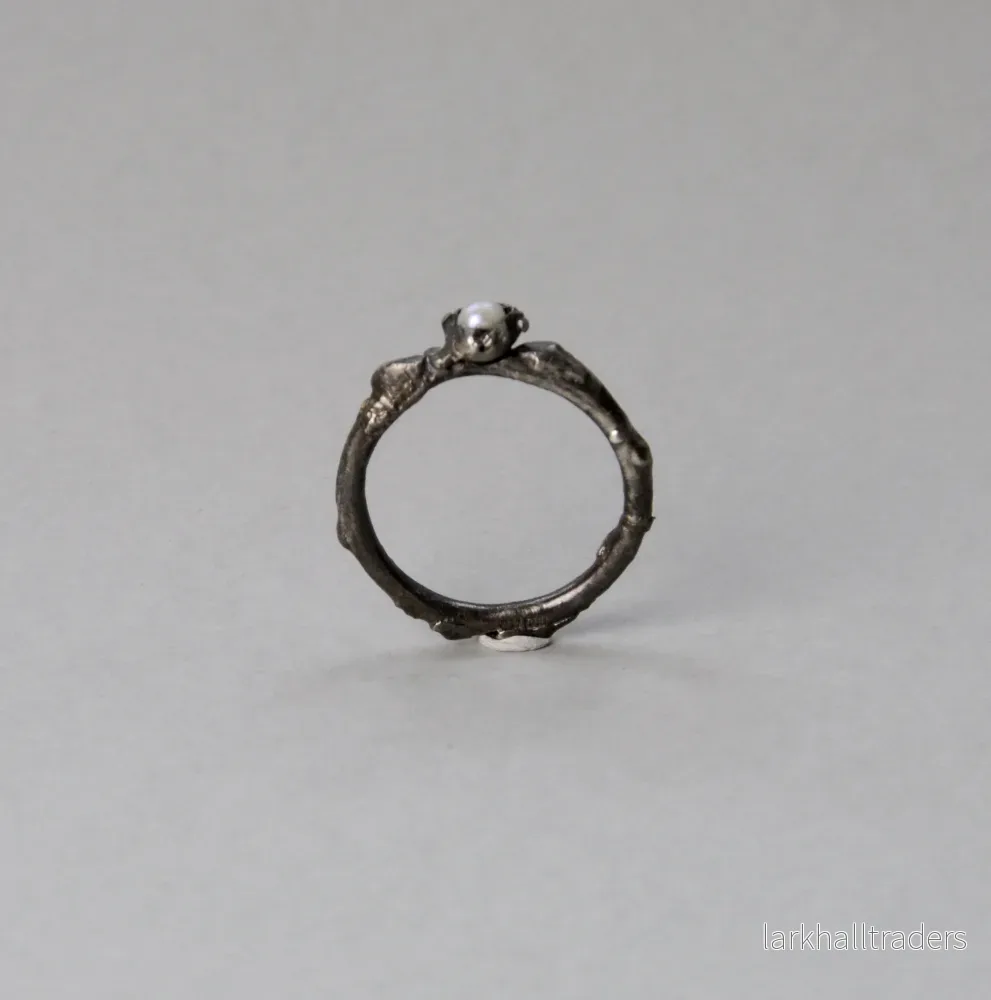 Havspärlring i silver - Liten