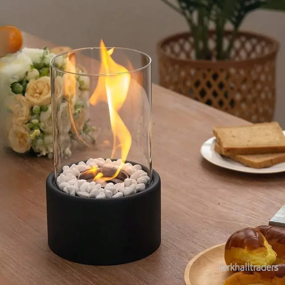 EternaFlame – Elegant oljelampa i glas med metallram för tidlös stämningsbelysning EternaFlame – Elegant oljelampa i glas med metallram för tidlös stämningsbelysning