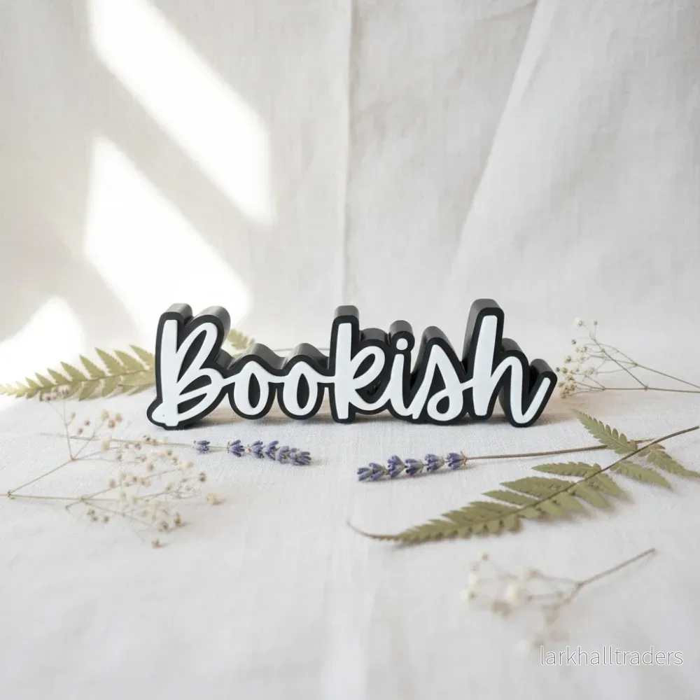 Skylt – Bookish Kursiv