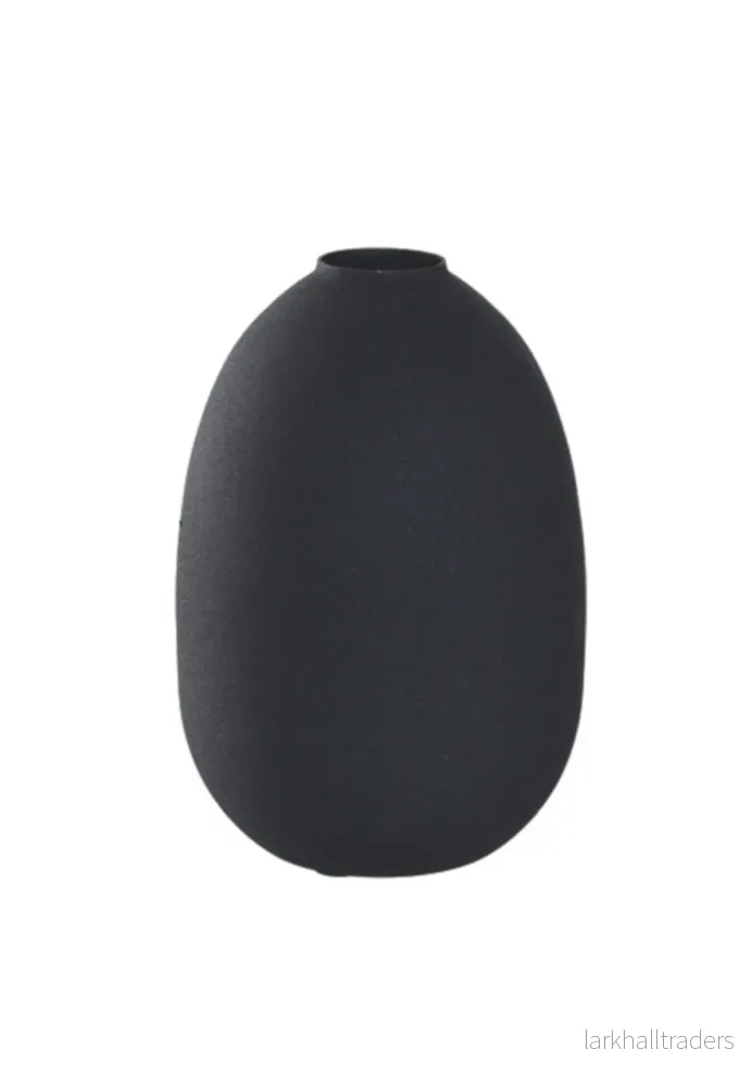 Vas 19 cm metall svart