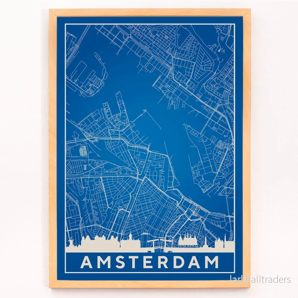 Amsterdam minimalistisk karta Poster - Bild 3