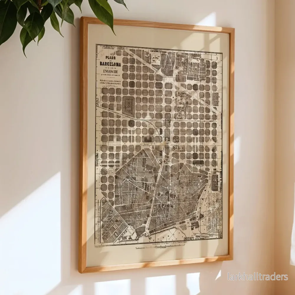 Plan över Barcelona 1870 Poster Plan över Barcelona 1870 Poster