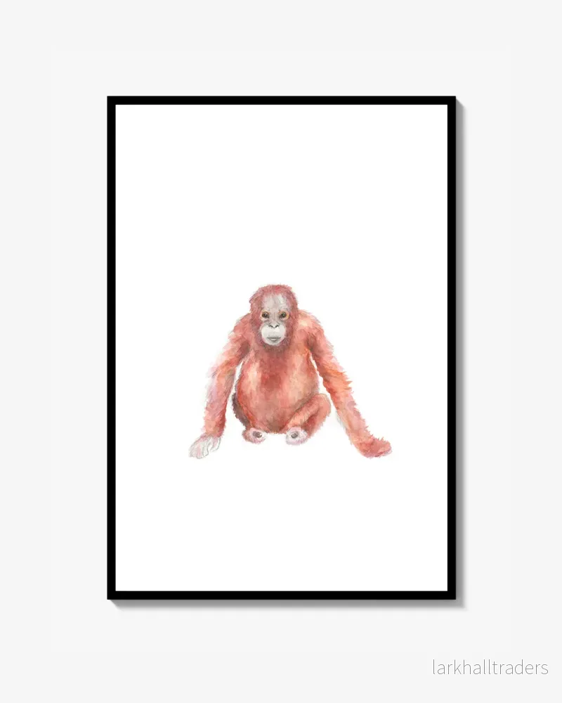 Orangutang akvarell Poster