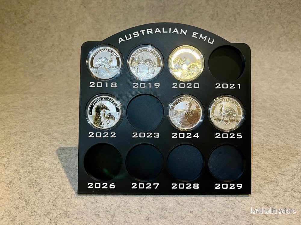 Displayställ för 12 st 1 oz Australian Emu-silvermynt - Bild 2