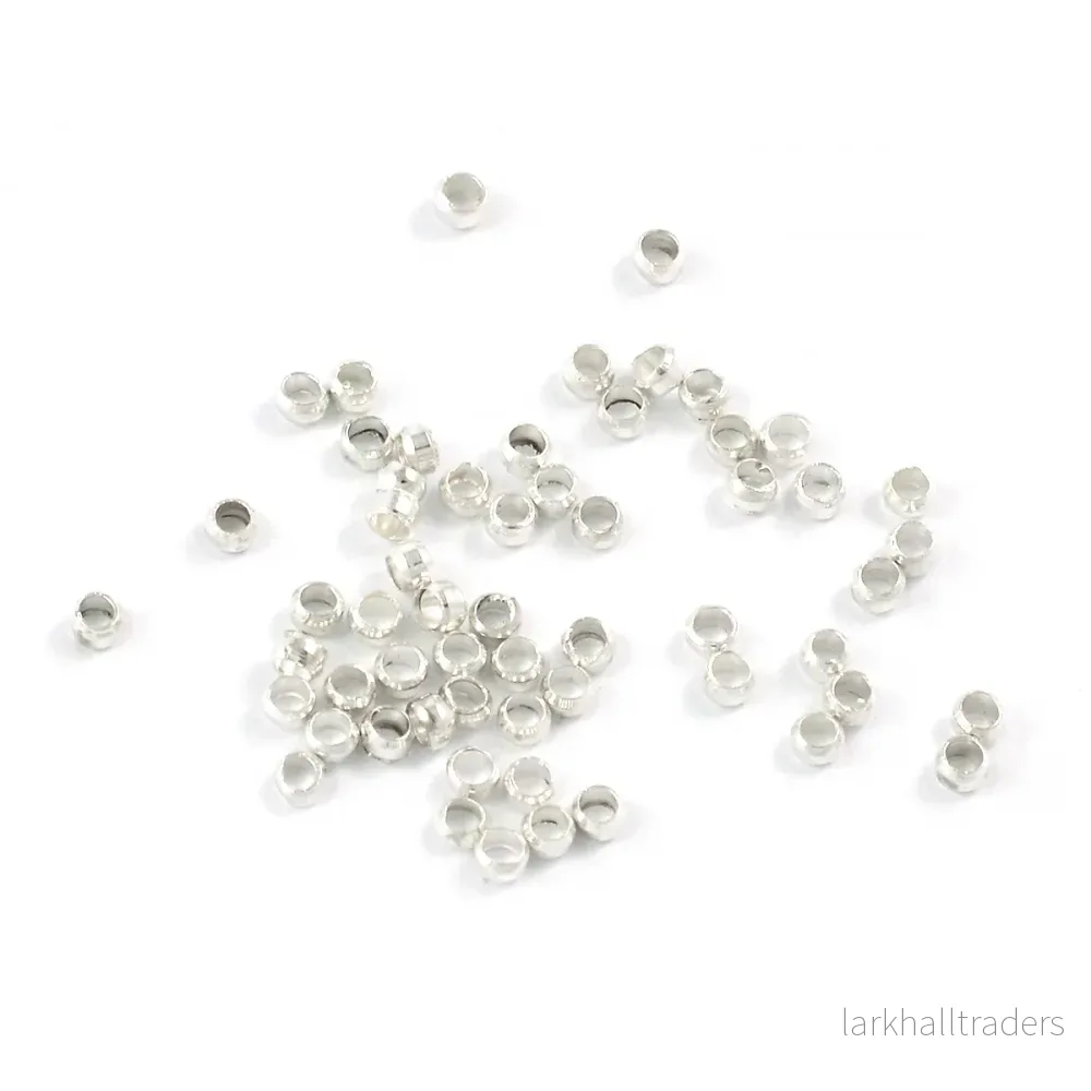 Klämpärlor, silver, 2,5mm, 200st