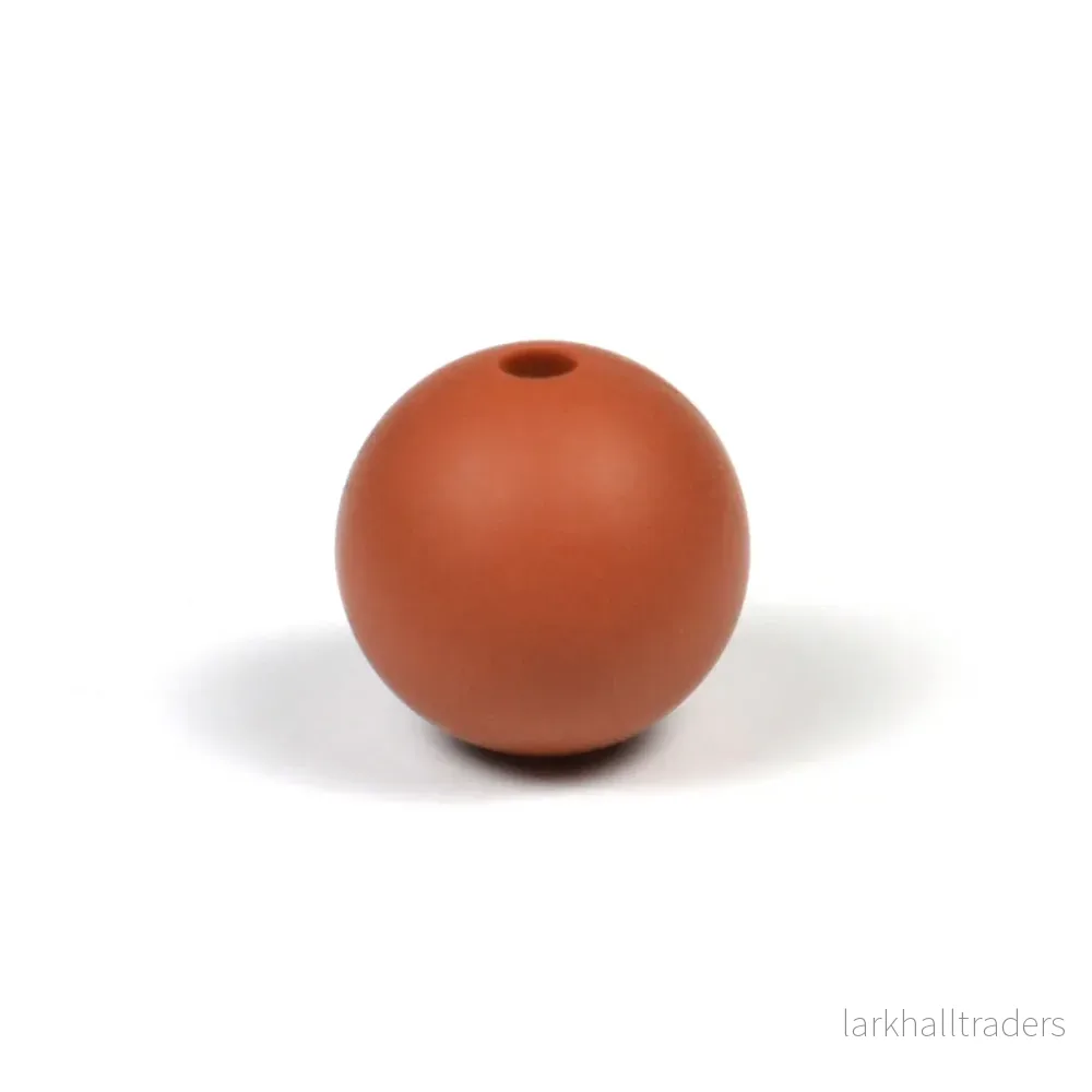 Silikonpärlor, tegelröd, 12mm Silikonpärlor, tegelröd, 12mm