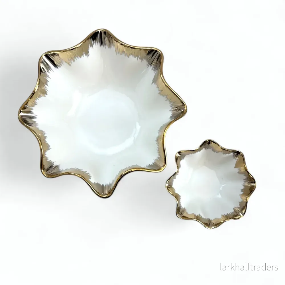 Emmy Skål – Vågig Guldkant 14 / 25 cm - Bild 2