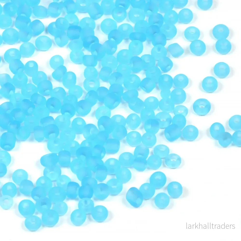 Seed Beads, 2mm, frostad-transparent ljusblå, 30g Seed Beads, 2mm, frostad-transparent ljusblå, 30g