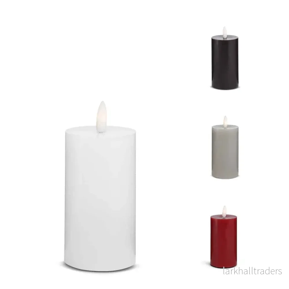 LED-ljus – 1 styck – ø5 x 12,5 cm – m/3D-låga – (flera färger) LED-ljus – 1 styck – ø5 x 12,5 cm – m/3D-låga – (flera färger)