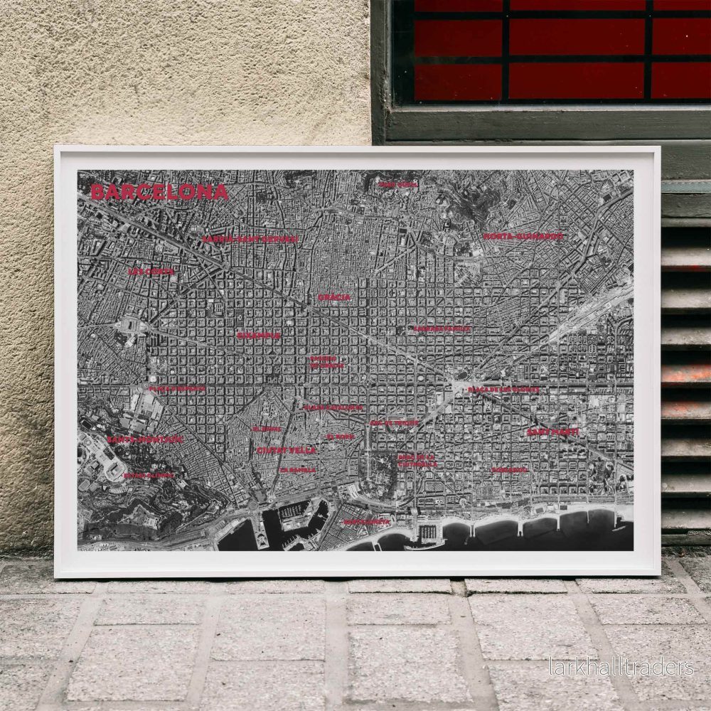 Satellitkarta över Barcelona Poster - Bild 3