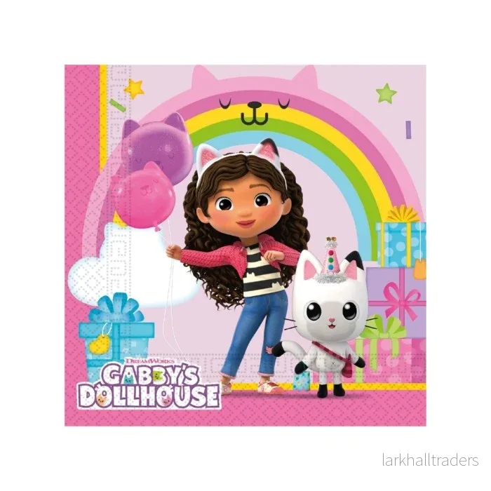 Servetter, Gabby’s Dollhouse 33×33 cm 20 st Servetter, Gabby’s Dollhouse 33×33 cm 20 st