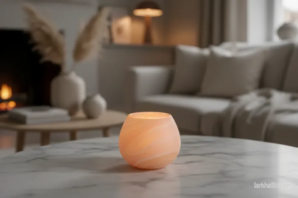 SWIRL Glas Votive Peach