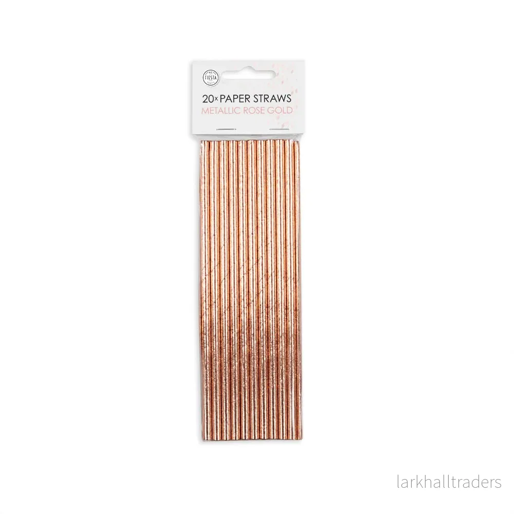 Papperssugrör, roséguld 20 st