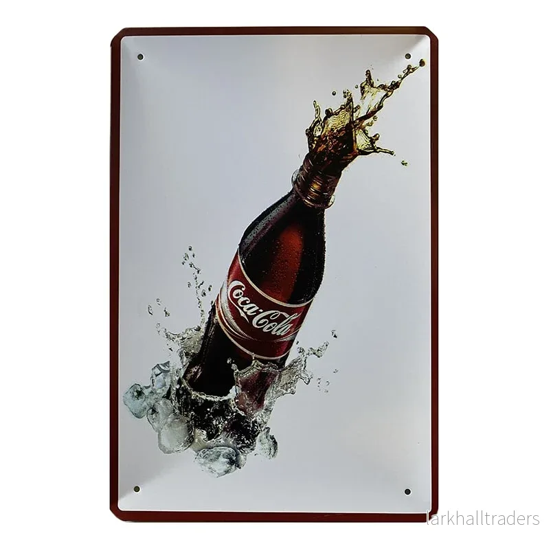 Metallskylt Coca Cola Vit Metallskylt Coca Cola Vit