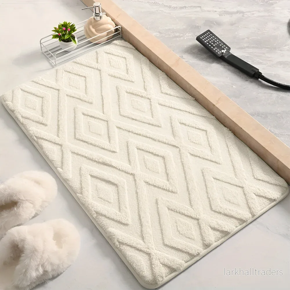 Diamora – Mjuk Badmatta i Mikrofiber med Diamantmönster - Bild 2