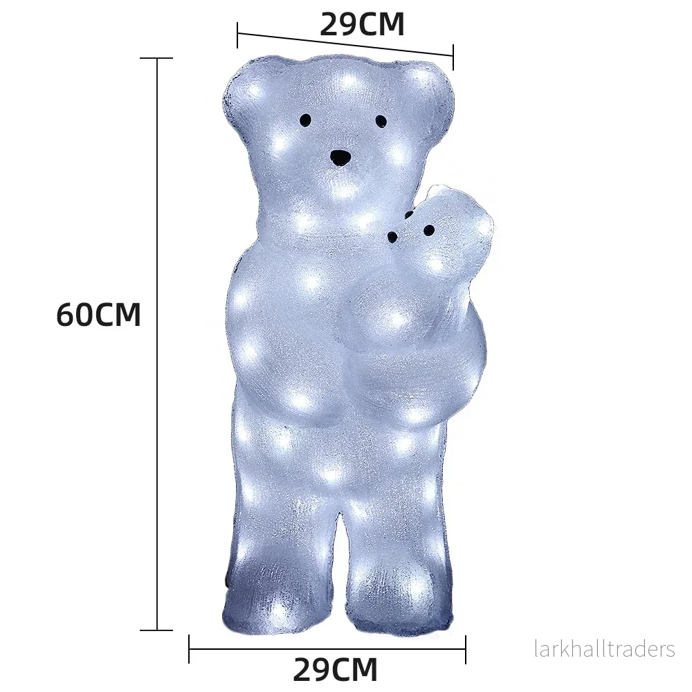 Akryl Isbjörn - Höjd 60 cm med LED-lampor - - Bild 3