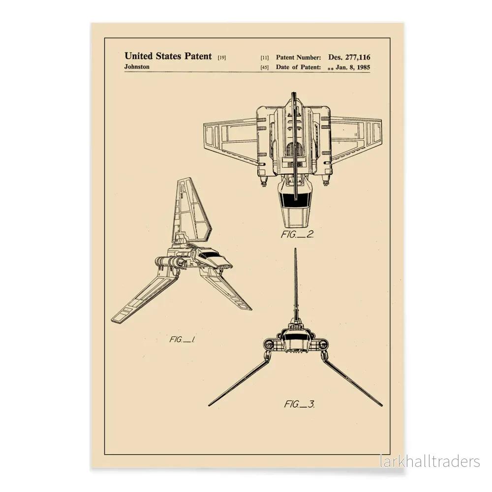 Star Wars Imperial Shuttle patentposter - Bild 2