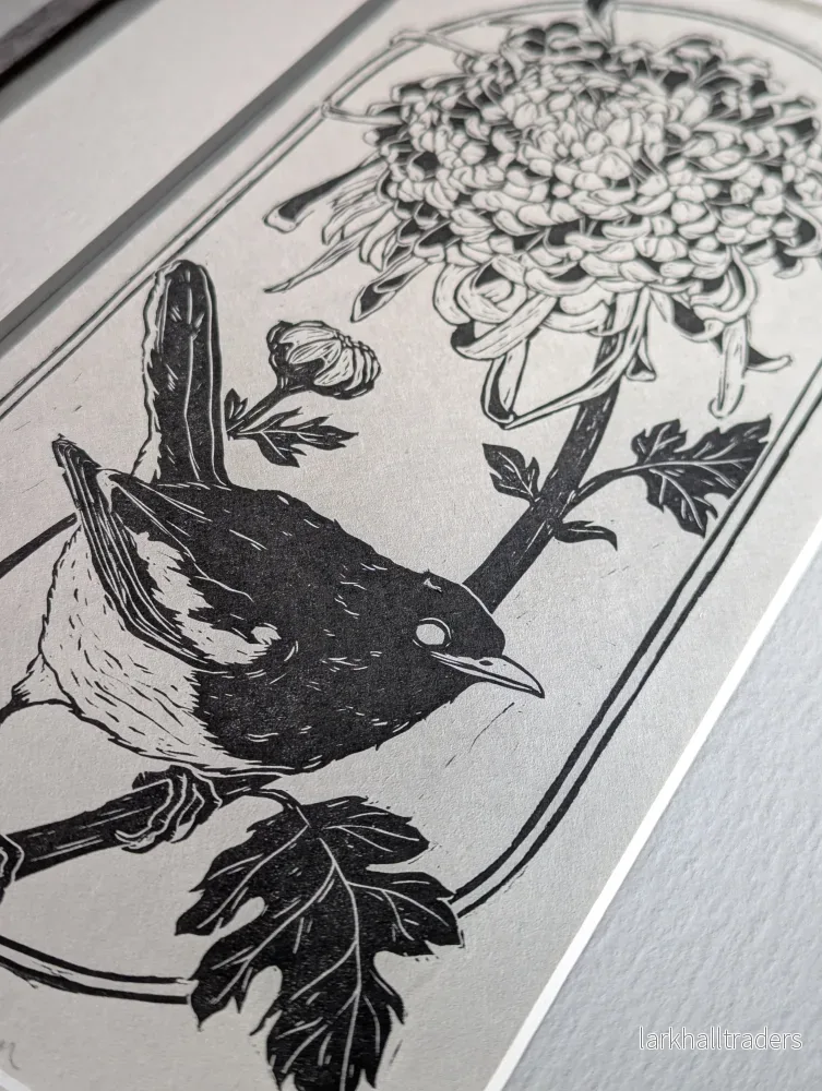 Chrysanthemum - Linocut Print - Bild 2