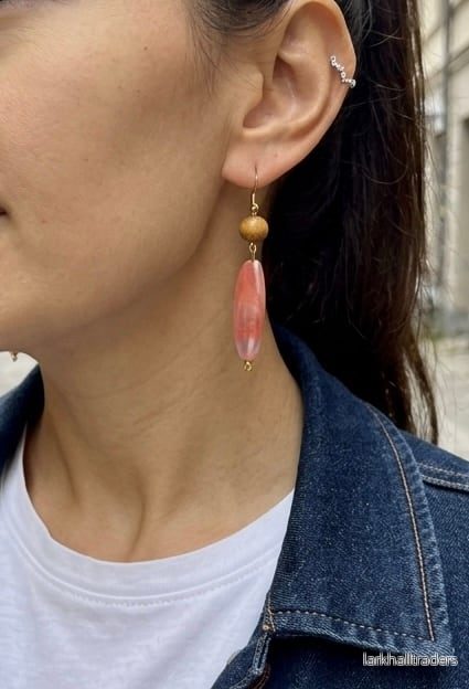 Rosa Quartz & Sandalwood Örhängen