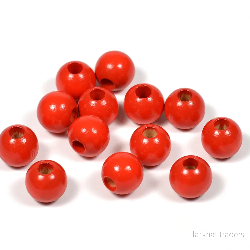 Träpärlor, 8mm, röd, 60st Träpärlor, 8mm, röd, 60st