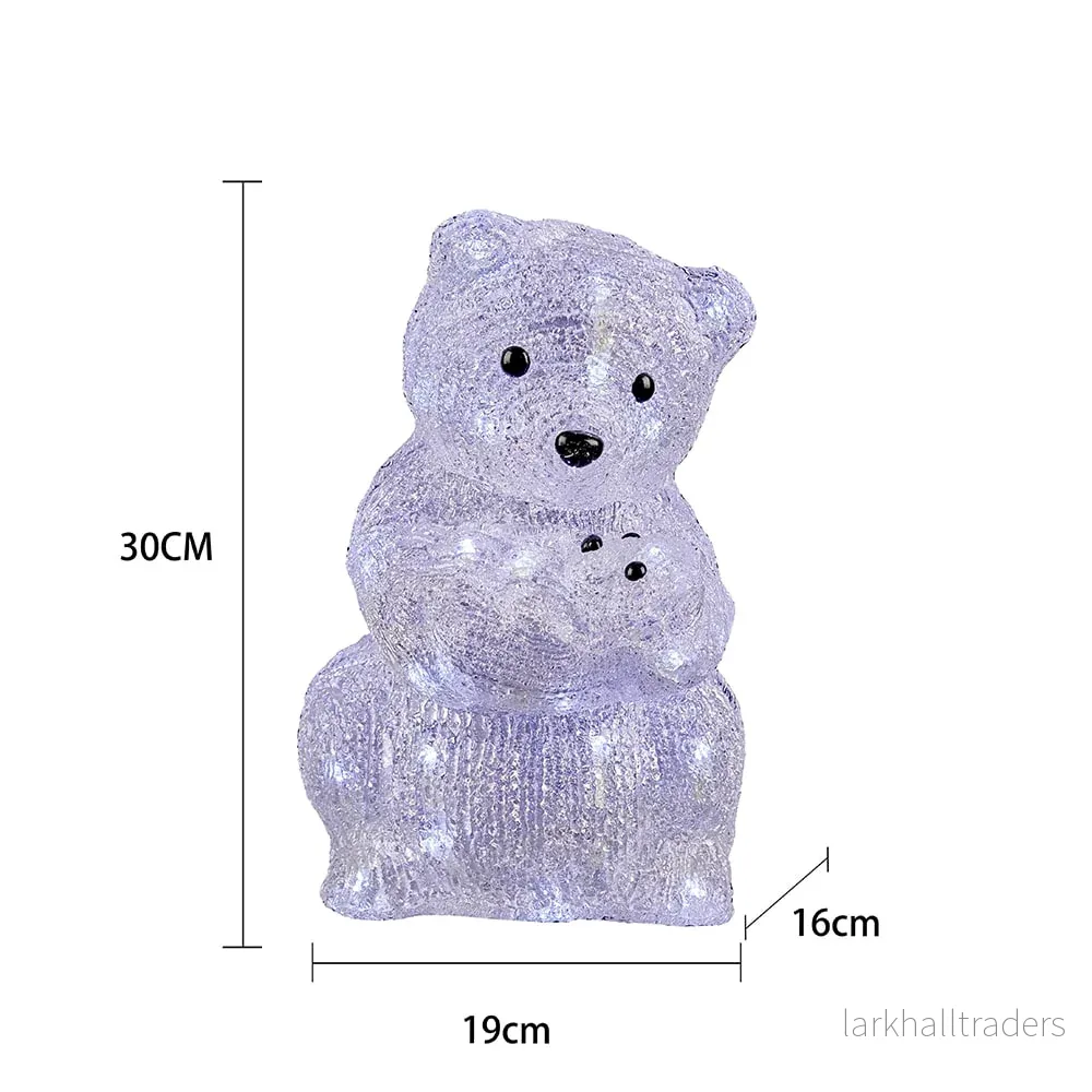 Björn Akryl - höjd 20 cm med LED-ljus - Bild 2