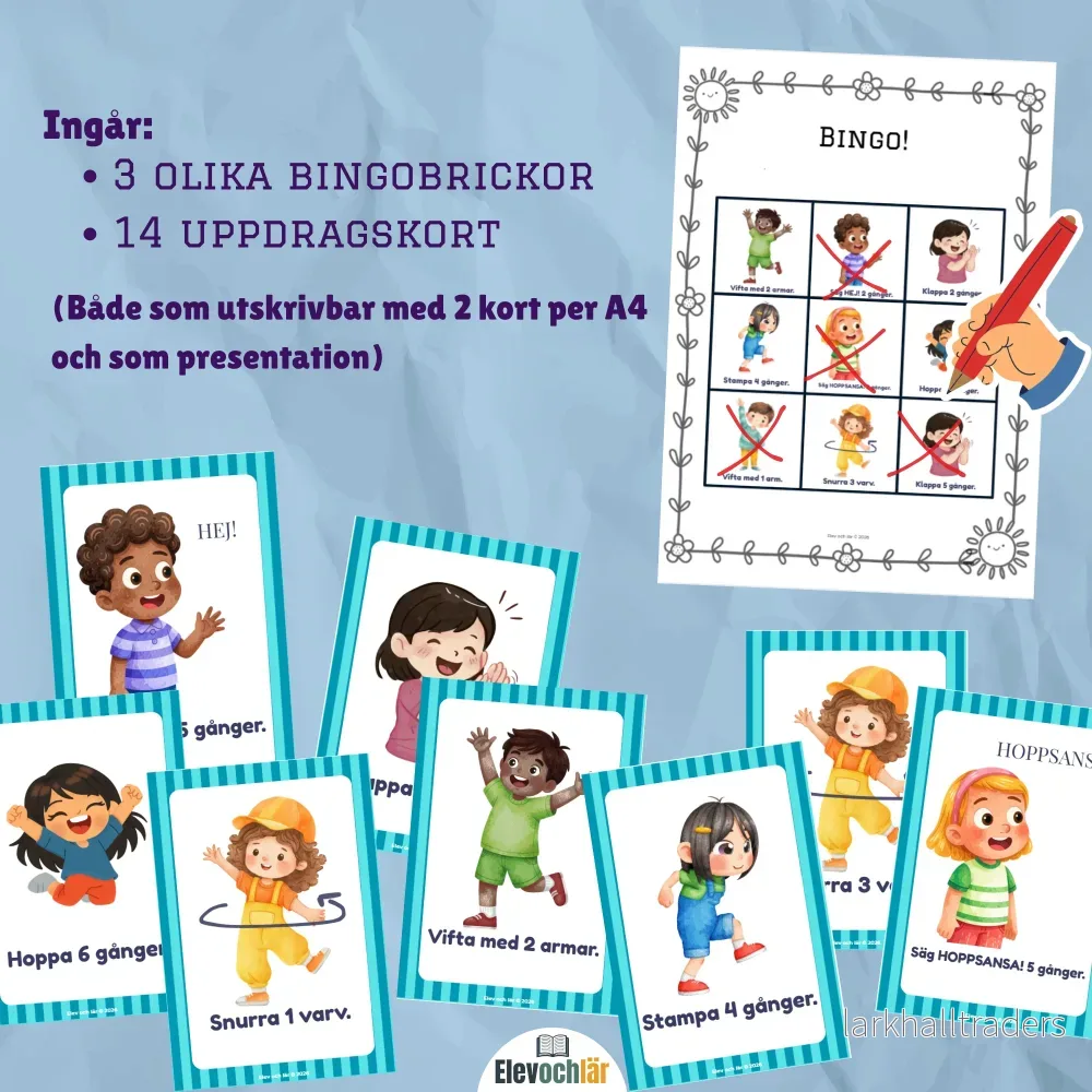 Rörelse-BINGO! Rör på kroppen och räkna. - Bild 2