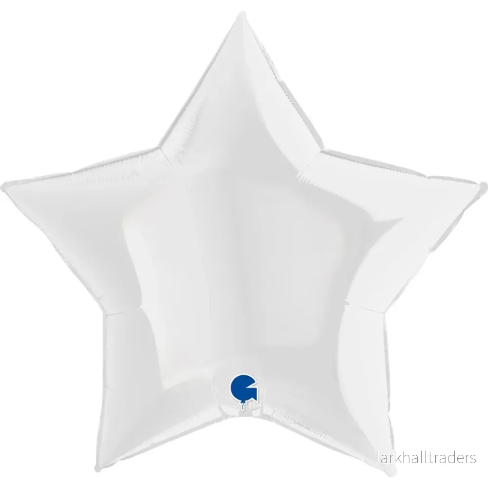 Folieballong, stjärna vit 91 cm Folieballong, stjärna vit 91 cm