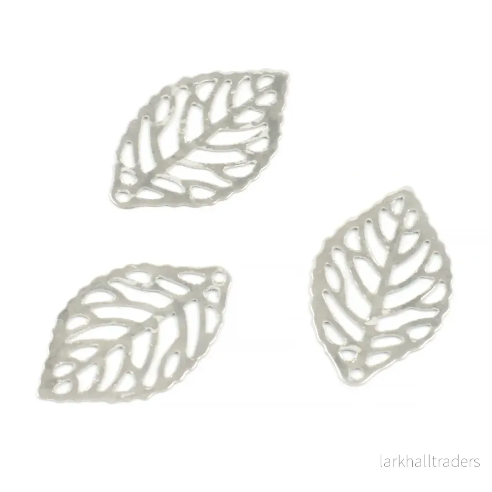 Tunn berlock, blad, silver, 12x20mm, 15st