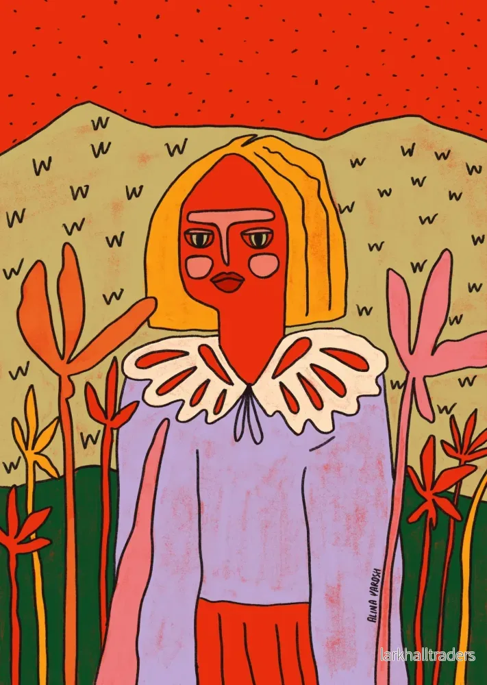 Girl in the Flower Field Konst Poster - Bild 3