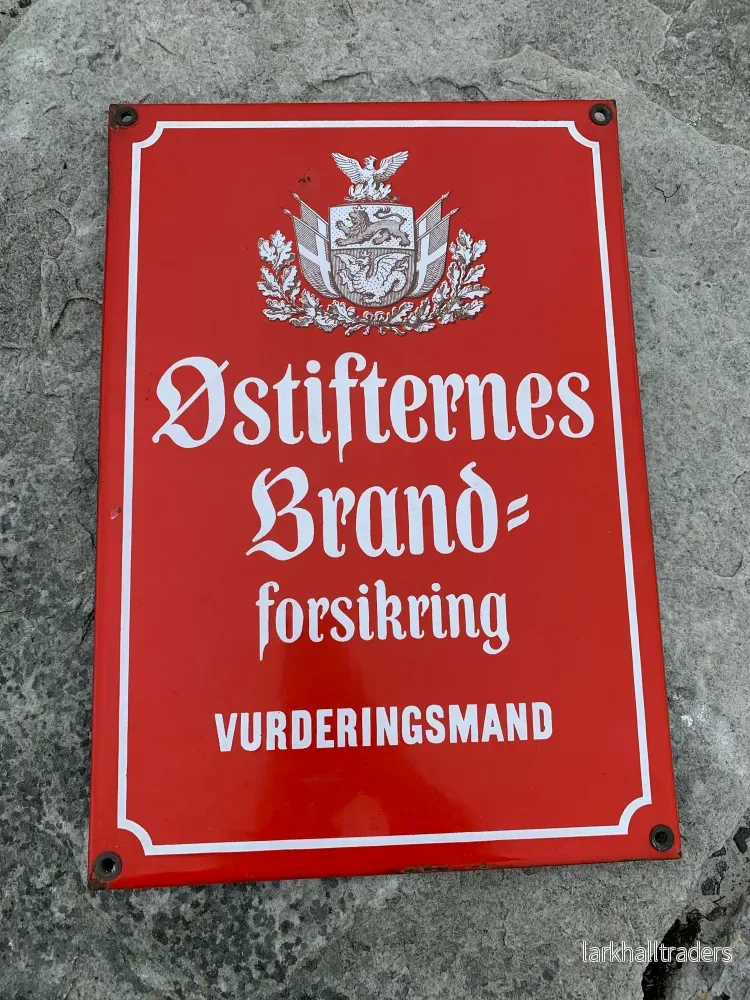 Emaljskylt - Østifternes Brandförsäkring