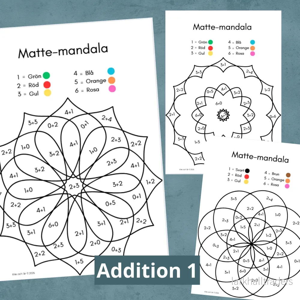 Matte-mandalas Addition 1. Enkel addition - Bild 2